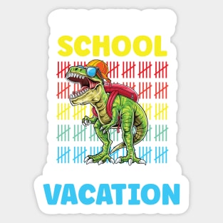 Funny 100 Days Of School Closer Summer Vacation T-Rex Sticker